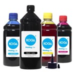 Ficha técnica e caractérísticas do produto Kit 4 Tintas para Epson EcoTank L200L355 Black 1 Litro Color 500ml Corante Koga