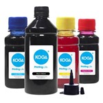 Ficha técnica e caractérísticas do produto Kit 4 Tintas para Epson Ecotank L575 Black 500ml Color 100ml Corante Koga