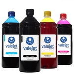 Ficha técnica e caractérísticas do produto Kit 4 Tintas para Epson L4160 Black Pigmentada | Coloridas Corante Valejet 1L