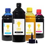Ficha técnica e caractérísticas do produto Kit 4 Tintas para Epson L575 Bulk Ink Crie Sempre Pigmentada Black 1 Litro Coloridas 500ml