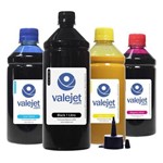 Ficha técnica e caractérísticas do produto Kit 4 Tintas para Epson L606 Black 1L Color 500ml Pigmentada Valejet