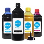 Ficha técnica e caractérísticas do produto Kit 4 Tintas Sublimáticas para Epson L365 Black 1 Litro Coloridas 500ml Koga - Koga