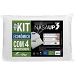 Ficha técnica e caractérísticas do produto Kit 4 Travesseiros Fibrasca Nasa UP 3 50x70cm - BRANCO