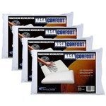 Ficha técnica e caractérísticas do produto Kit 4 Travesseiros Nasa Confort Antialérgico 100% Viscoelástico