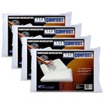 Ficha técnica e caractérísticas do produto Kit 4 Travesseiros Viscoelástico Nasa Confort Antialérgico