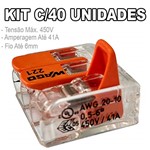 Ficha técnica e caractérísticas do produto Kit 40 Conector Wago Emenda 3 Fios Mod. 221-613