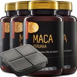 Kit 4x Maca Peruana 60 Cápsulas Upnutri + Porta Comprimidos