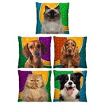 Ficha técnica e caractérísticas do produto Kit 5 Almofadas Decorativas Cachorros para Sala 40cm XI