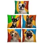 Ficha técnica e caractérísticas do produto Kit 5 Almofadas Decorativas Cachorros para Sofá 40Cm X 40Cm