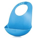 Ficha técnica e caractérísticas do produto Kit 5 Babador de Silicone Azul para Bebê Menino Mimostyle