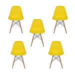 Kit 5 Cadeiras Charles Eames Eiffel Amarela
