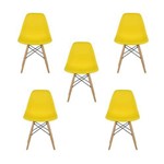 Ficha técnica e caractérísticas do produto Kit 5 Cadeiras Charles Eames Eiffel Amarela