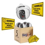 Ficha técnica e caractérísticas do produto Kit 5 Câmeras Dome Falsa com Led Bivolt Security Parts