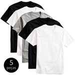 Ficha técnica e caractérísticas do produto Kit 5 Camisetas Básicas Masculina T-Shirt Algodão Colors Tee