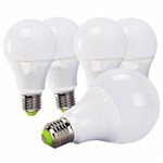 Ficha técnica e caractérísticas do produto Kit 5 Lâmpada Led Bulbo 5w Branco Frio Super Economica