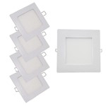 Ficha técnica e caractérísticas do produto Kit 5 Painel Plafon Embutir Quadrado Led 48w Branco Quente 3000k - Allight