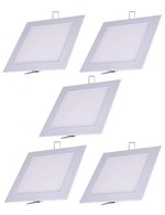 Ficha técnica e caractérísticas do produto Kit 5 Painel Plafon Led Embutir Quadrado 12w Branco Frio 6000k - Allight