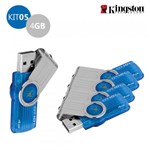 Kit 5 Pen Drive Kingston 4GB USB 3.0 DataTraveler 101 G2 Azul