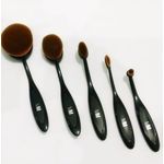 Ficha técnica e caractérísticas do produto Kit 5 Pinceis Escova Oval MakeUp Magic Make Preto