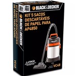 Ficha técnica e caractérísticas do produto Kit 5 Sacos Descartáveis de Papel para AP4850 Black Decker
