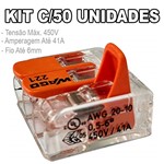 Ficha técnica e caractérísticas do produto Kit 50 Conector Wago Emenda 3 Fios Mod. 221-613