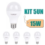 Ficha técnica e caractérísticas do produto KIT 5UN Lâmpada LED A65 E27 15W 1350 Lumens 100-240V 6.500K