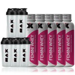 Kit 5x Femini Whey 900g + 5x Coqueteleira - Max Titanium