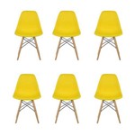 Kit 6 Cadeiras Charles Eames Eiffel Amarela