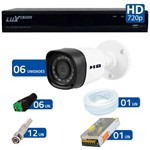 Ficha técnica e caractérísticas do produto Kit 6 Câmeras de Segurança HB Tech HD 720p + DVR Luxvision All HD 5 em 1 ECD + Acessórios
