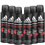 Ficha técnica e caractérísticas do produto Kit 6 Desodorante Antitranspirante Aerosol Adidas Masculino Drypower 72h - 150ml