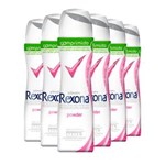 Ficha técnica e caractérísticas do produto Kit 6 Desodorante Rexona Comprimido Feminino Aerosol Powder 56g