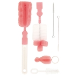 Ficha técnica e caractérísticas do produto Kit 6 Escovas Para Mamadeiras e Canudos Rosa - Buba