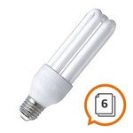 Ficha técnica e caractérísticas do produto Kit 6 Lampadas Eletronicas 3u 15w 6400k 127v Branco Frio