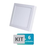 Ficha técnica e caractérísticas do produto Kit - 6 Painel Plafon Led Sobrepor Quadrado 18w Branco Quente