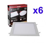 Ficha técnica e caractérísticas do produto Kit 6 Plafon Led Quadrado 24w Painel Embutir Slim Avant