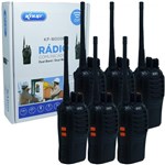 Ficha técnica e caractérísticas do produto Kit 6 Rádios Comunicador HT Walk Talk UHF 16 Canais Profissional Knup KP-M0008 Preto Bivolt