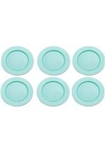 Ficha técnica e caractérísticas do produto Kit 6 Sousplats de Plástico Opala Azul Tiffany 33Cm Lyor
