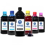 Ficha técnica e caractérísticas do produto Kit 6 Tintas para Epson Bulk Ink Black 1 Litro Coloridas 500ml Valejet - Valejet