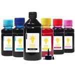 Ficha técnica e caractérísticas do produto Kit 6 Tintas para Epson L800 | L-800 Crie Sempre Premium Black 500Ml Coloridas 100Ml Corante