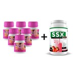 Kit 6 Un Lipo Diet Emagry 30 Cps + Ssx Shake 500G Morango