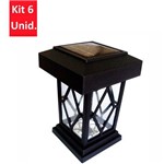 Ficha técnica e caractérísticas do produto Kit 6 Unidades - Luminária Balizadora Solar - Tipo Lampião - DNI 6118