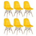 Ficha técnica e caractérísticas do produto Kit - 6 X Cadeiras Eames Botonê - Madeira Clara - Amarelo
