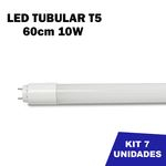 Ficha técnica e caractérísticas do produto Kit 7 Lâmpada Tubular Led T5 Bivolt 60cm Branco Frio 6000k 10w