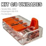 Ficha técnica e caractérísticas do produto Kit 8 Conector Wago Emenda 5 Fios Mod. 221-615