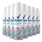 Ficha técnica e caractérísticas do produto Kit 8 Desodorante Aerosol Rexona Feminino Antibacterial Fresh 90g