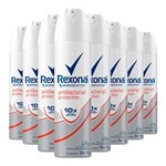 Ficha técnica e caractérísticas do produto Kit 8 Desodorante Aerosol Rexona Feminino Antibacterial Protection - 90g