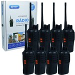 Ficha técnica e caractérísticas do produto Kit 8 Rádios Comunicador HT Walk Talk UHF 16 Canais Profissional Knup KP-M0008 Preto Bivolt