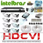 Ficha técnica e caractérísticas do produto Kit 9 Cameras Hdcvi 720p Infra Dvr 16 Canais Intelbras Hdcvi