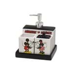 Kit Acessório para Bancada Multicolorido em Cerâmica 4 Peças Mickey Mouse e Minnie