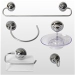 Ficha técnica e caractérísticas do produto Kit Acessórios Banheiro 5 Peças Cromado Alupox